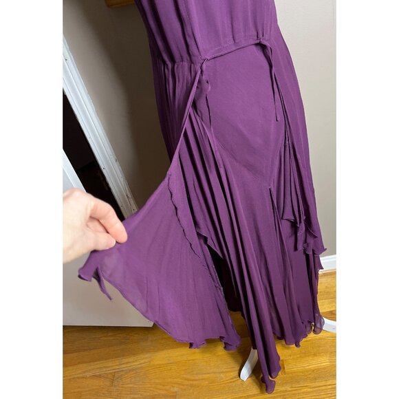 Vtg April Cornell Dress Plum Maxi Dark Feminine Whimsygoth Goth Sheer Women XS-S - Picture 12 of 16